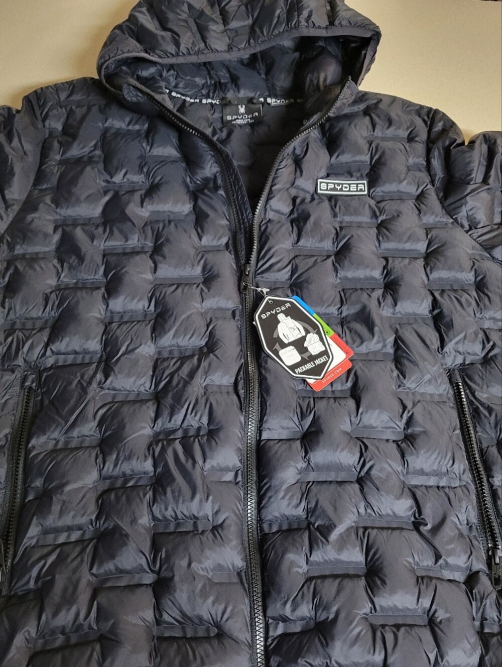 Men's Quilted Hooded Puffer Jacket - Black